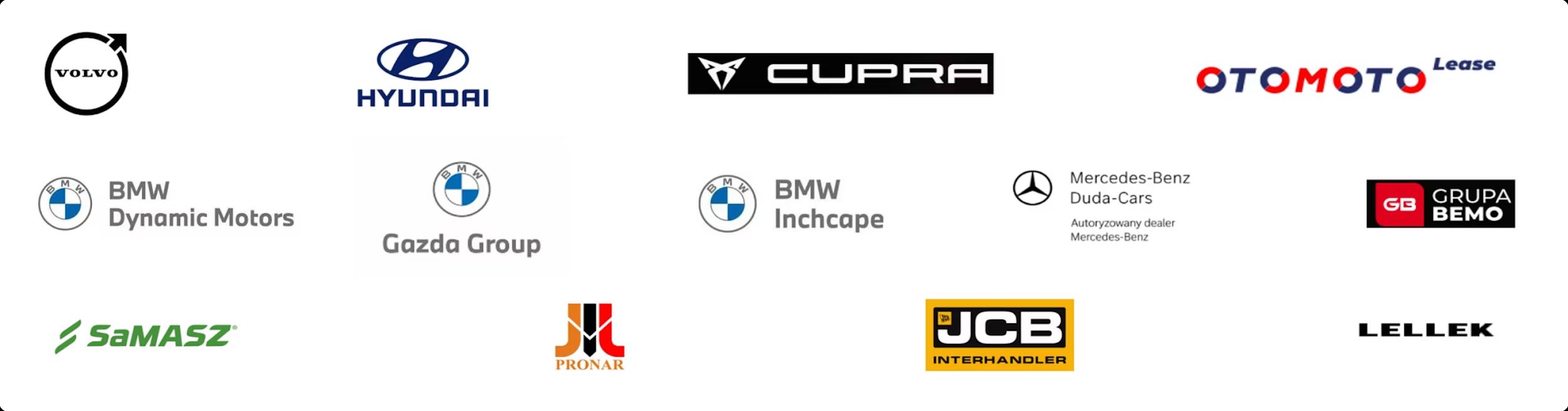 Logotypy dealerów i partnerów automotive współpracujących z YouLead